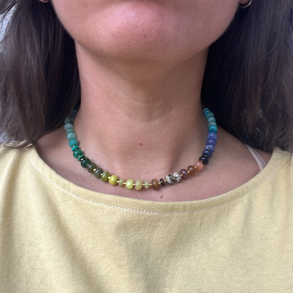 Colorful, 15” Gemstone Necklace - Picture 7 of 8
